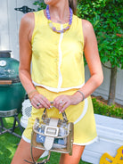 Yellow Gameday Scallop Top & Skort Set - Swoon Boutique New Orleans