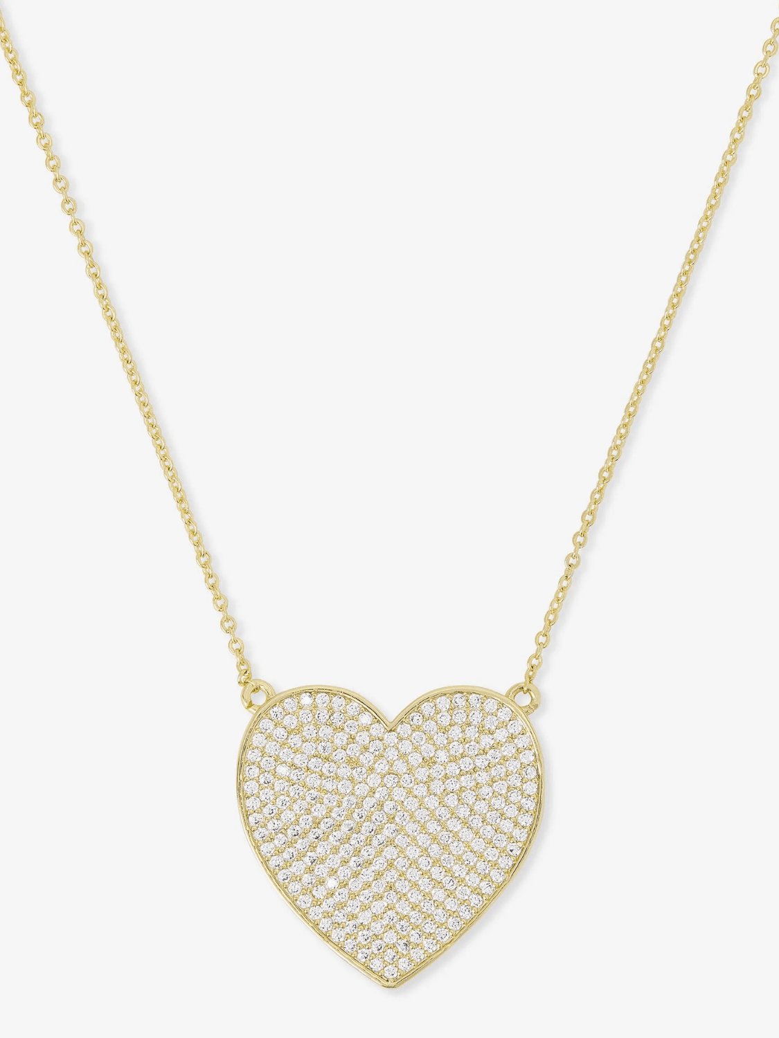 You Have My Whole Heart Pavé Necklace with oversized 26mm pavé heart pendant in gold