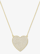 You Have My Whole Heart Pavé Necklace with oversized 26mm pavé heart pendant in gold