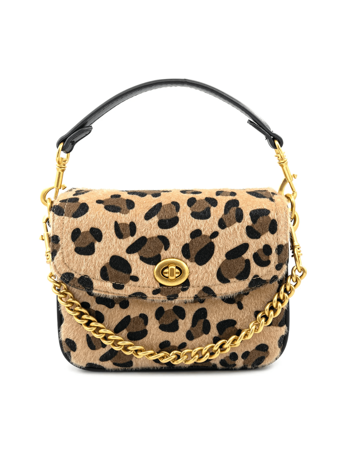 Leopard print Zoe handbag with structured silhouette