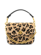Leopard print Zoe handbag with structured silhouette